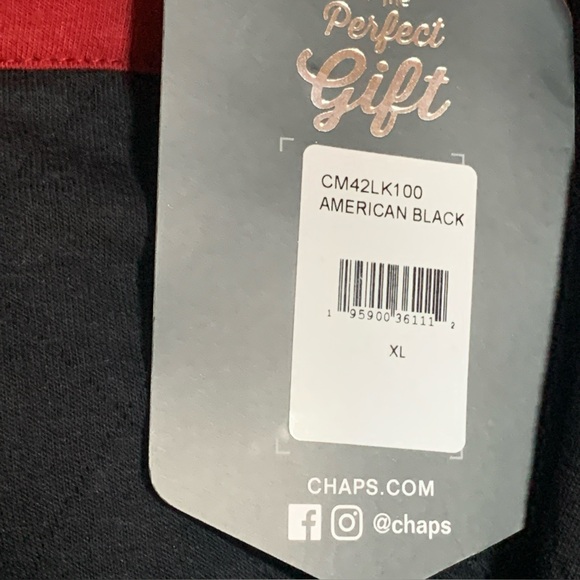 Chaps Quilted Pullover Shirt 1/4 Snap Black Long Sleeve Mock Neck Men’s XL NWT - Picture 4 of 8